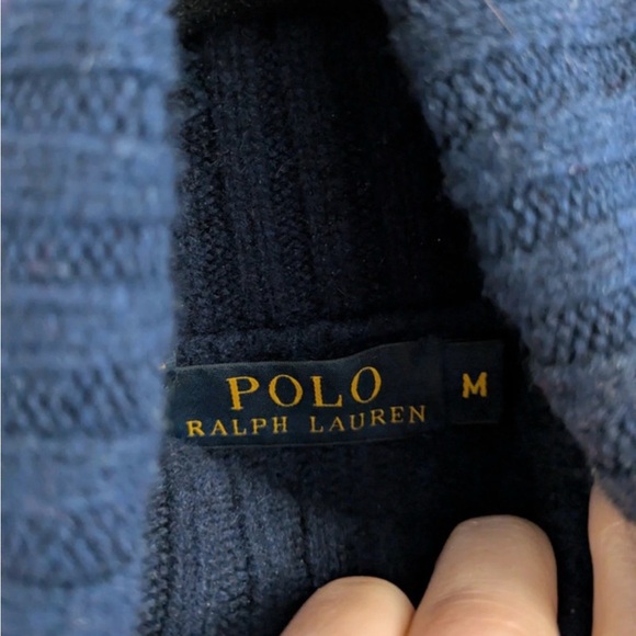 VINTAGE - Polo Ralph Lauren Wool Cashmere Equestrian Turtle Neck Sweater Dress - Picture 9 of 12